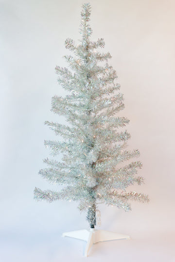 Tinsel Christmas Tree Silver 4ft - X3453 (Box Of 1pc)