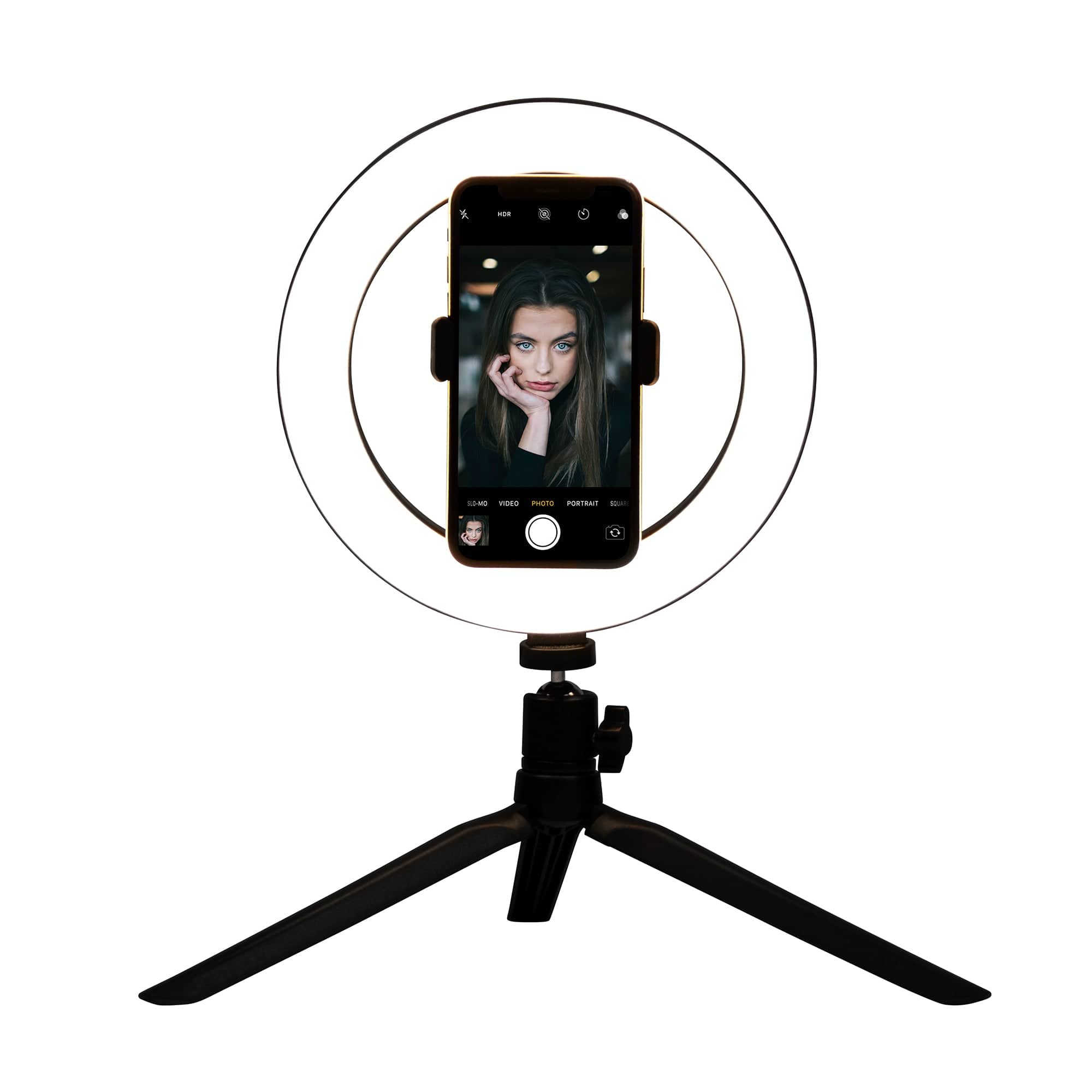 LED Studio Ring Light With Stand And Phone Holder 20cm