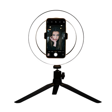 LED Studio Ring Light With Stand And Phone Holder 20cm