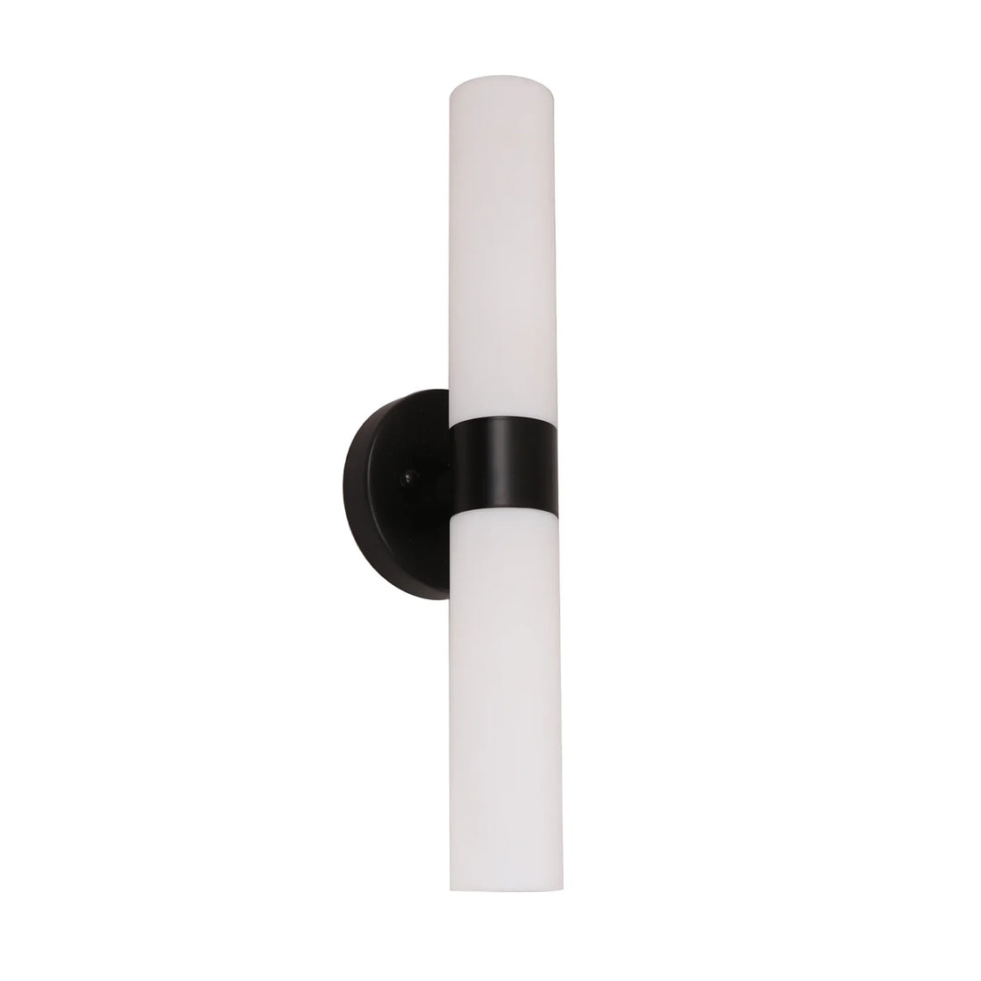 Vara Interior Tubular Up Down Wall Light Opal Glass Black