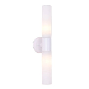 Vara Interior Tubular Up Down Wall Light Opal Glass White