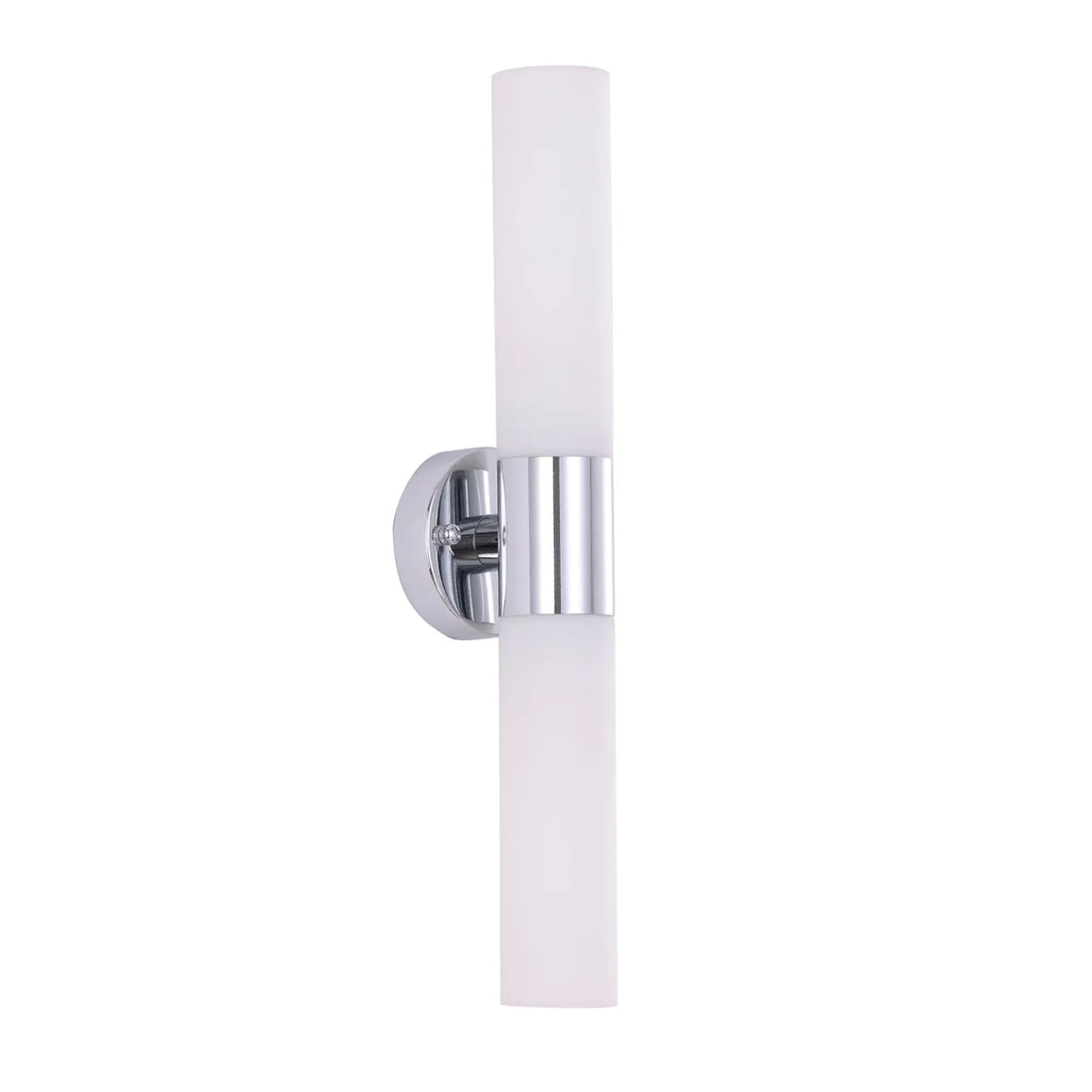 Vara Interior Tubular Up Down Wall Light Opal Glass Chrome