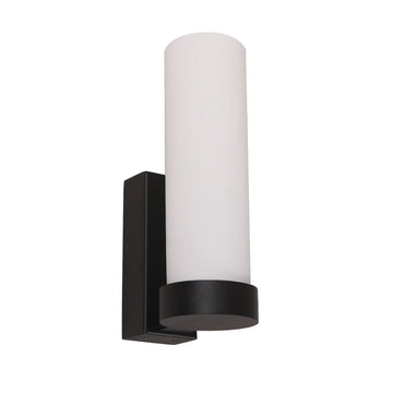 Vara Interior Tubular Up Wall Light Opal Glass Black