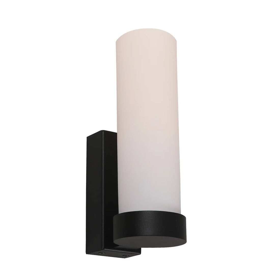 Vara Interior Tubular Up Wall Light Opal Glass Black