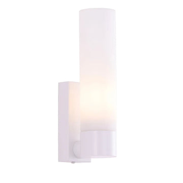Vara Interior Tubular Up Wall Light Opal Glass White
