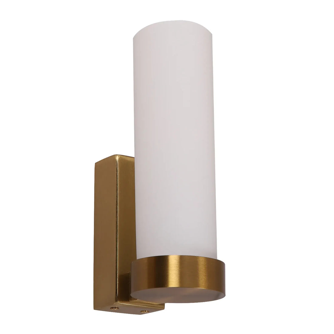Vara Interior Tubular Up Wall Light Opal Glass Brass