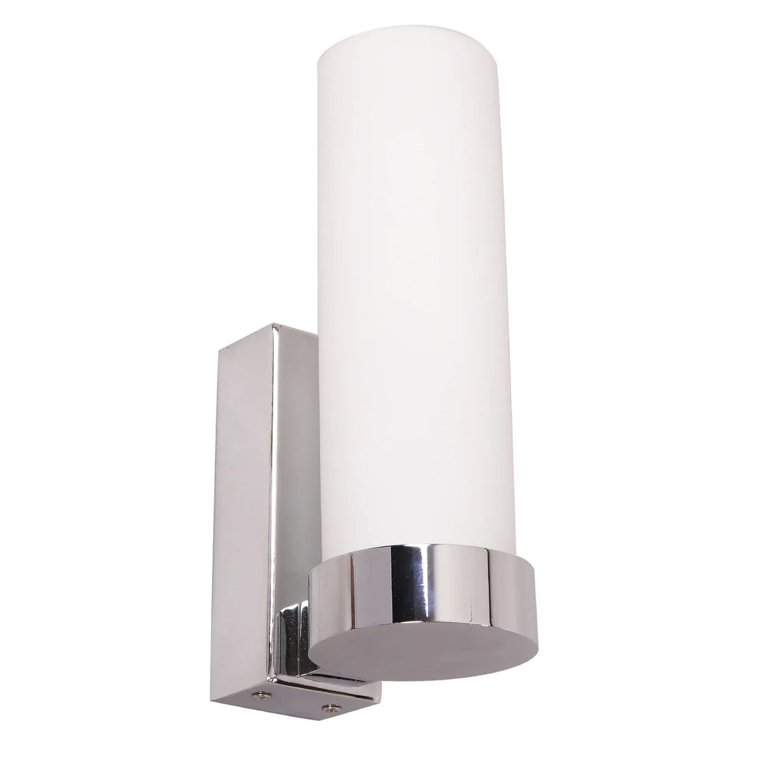 Vara Interior Tubular Up Wall Light Opal Glass Chrome