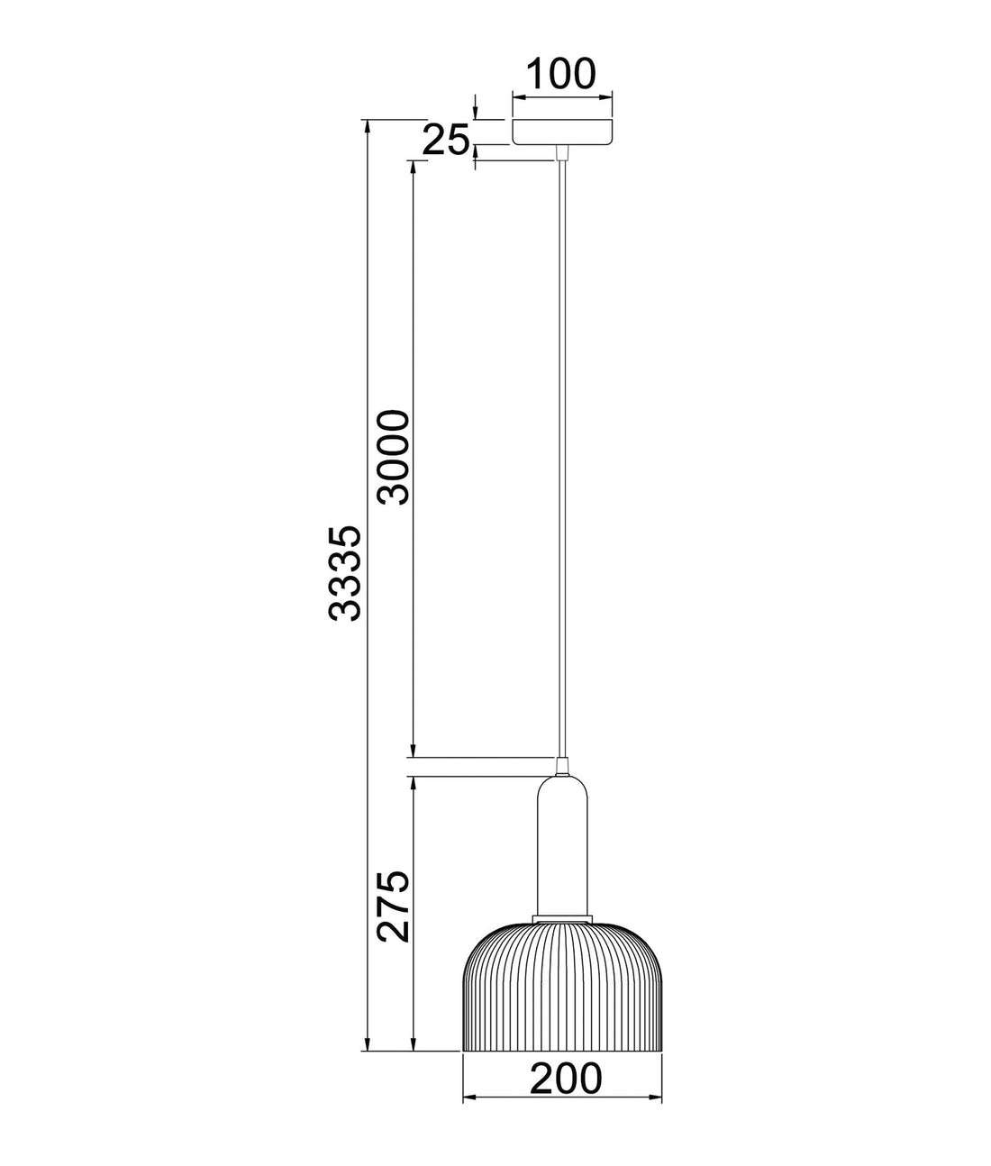 Vintaj Dome Shape Pendant Light Clear