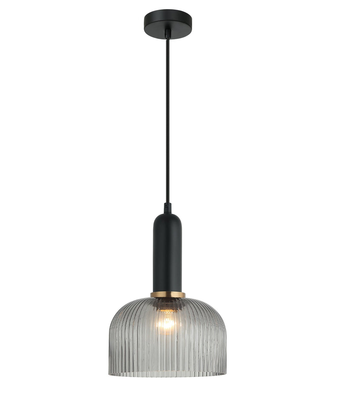 Vintaj Dome Shape Pendant Light Smokey Black
