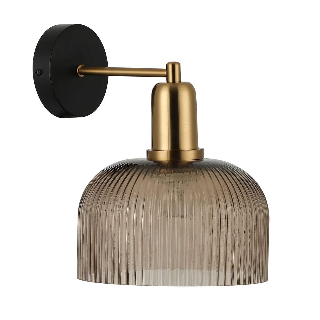 Vintaj Interior Dome Glass Wall Light with Antique Brass Highlight Amber