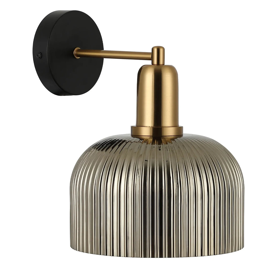 Vintaj Interior Dome Glass Wall Light with Antique Brass Highlight Chrome