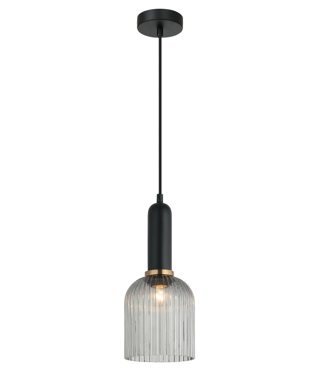 Vintaj Ellipse Shape Pendant Light Smokey Black