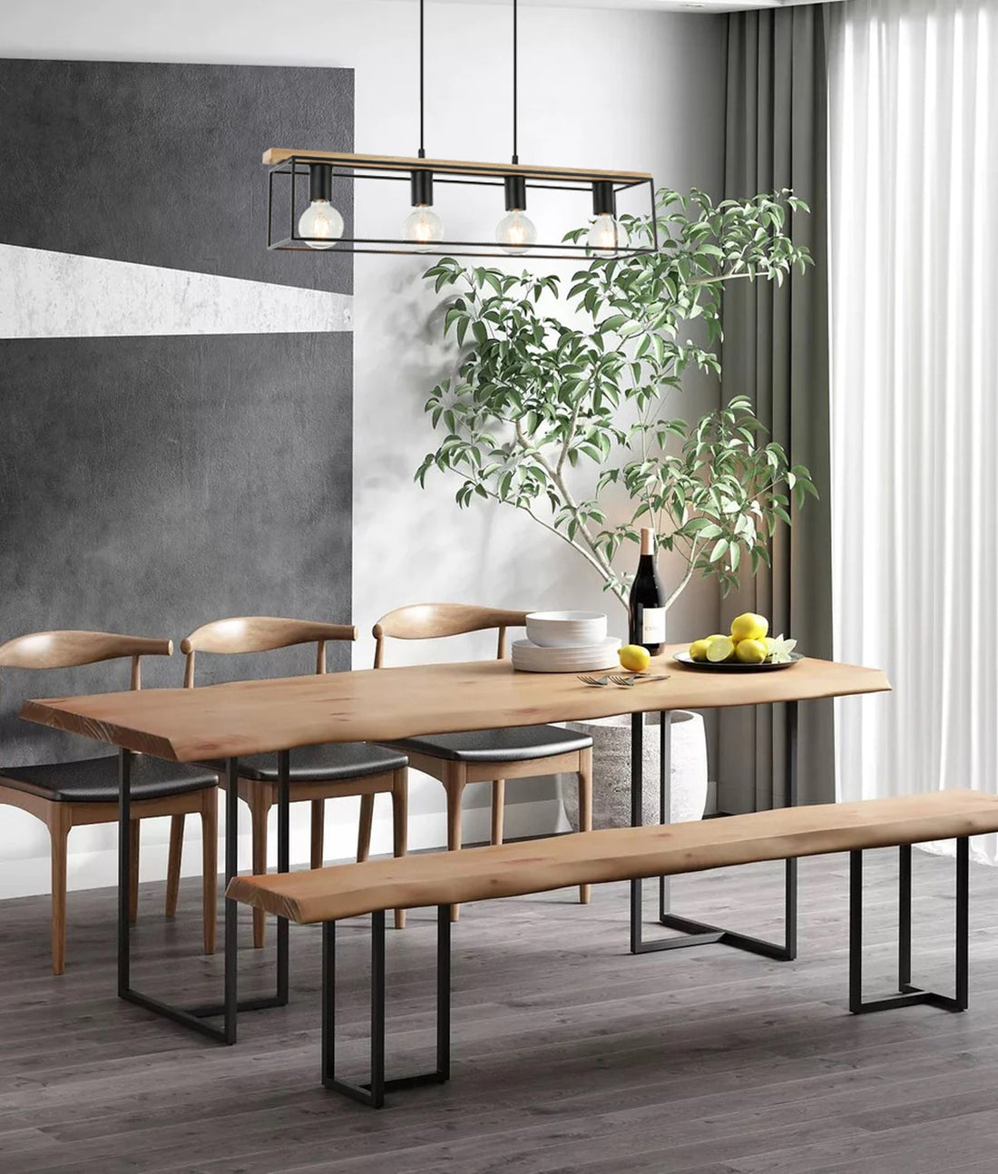 Virun Rectangular Pendant Light Large