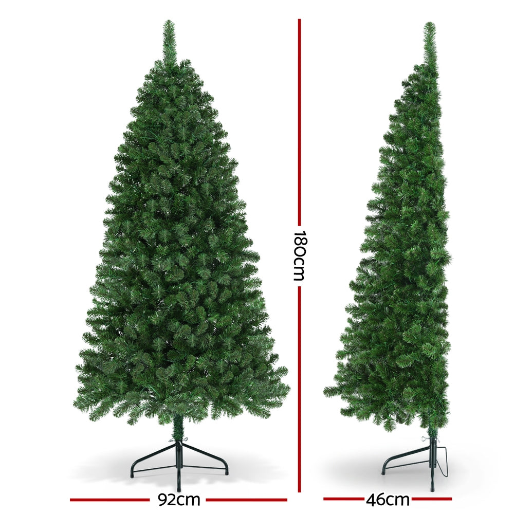 Christmas Tree 1.8m LED Corner Xmas Tree Half 8 Modes Multi-Color