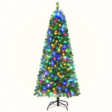 1.8m Pre-Lit Christmas Tree 8 Mode Multi Colour 200 LED Light Xmas