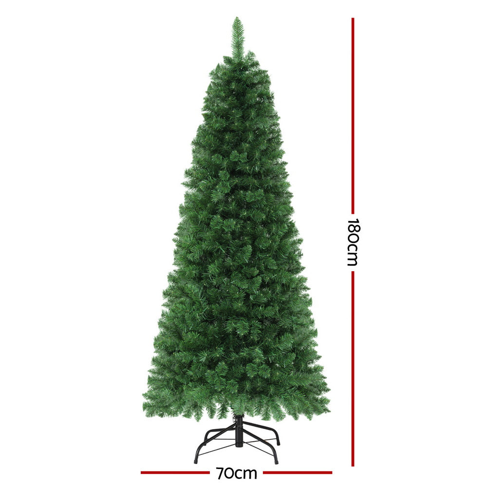 1.8m Pre-Lit Christmas Tree 8 Mode Multi Colour 200 LED Light Xmas