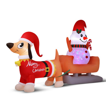 Christmas Inflatable Snowman Dog 4.2m Tall Outdoor Decorations Illuminated