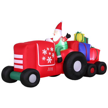 Christmas Inflatable Santa Truck 2.6m Length LED Decorations Illuminated