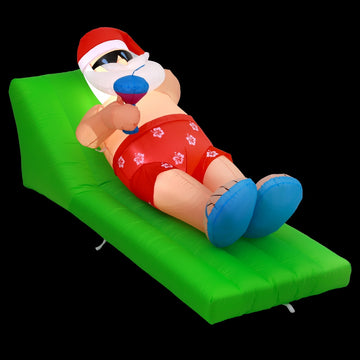 Christmas Inflatable Santa Bench 1.8m LED Illuminated Decorations