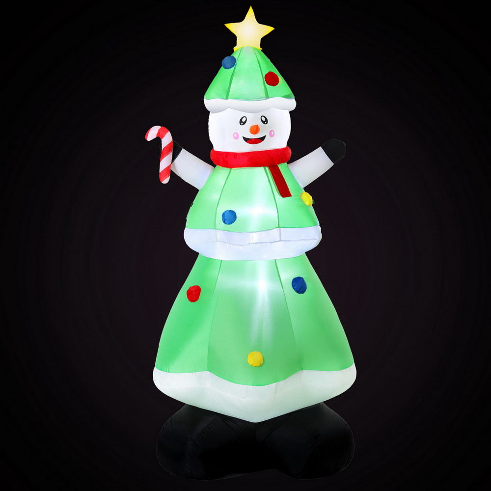 Christmas Inflatable Snowman Tree 2.75m Height LED Decorations Illuminated