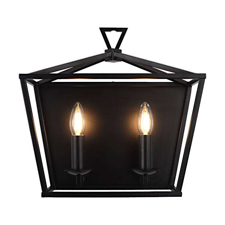 Perigan 2lt Wall Light Black