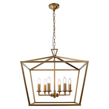 Perigan 6lt Pendant Light Matt Gold