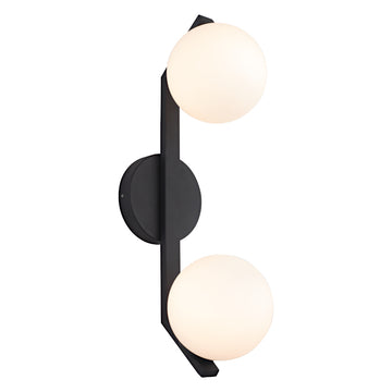 Rayna IP Rated 2lt Wall Light Black