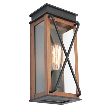 Sicily Wall Light Black/Timber