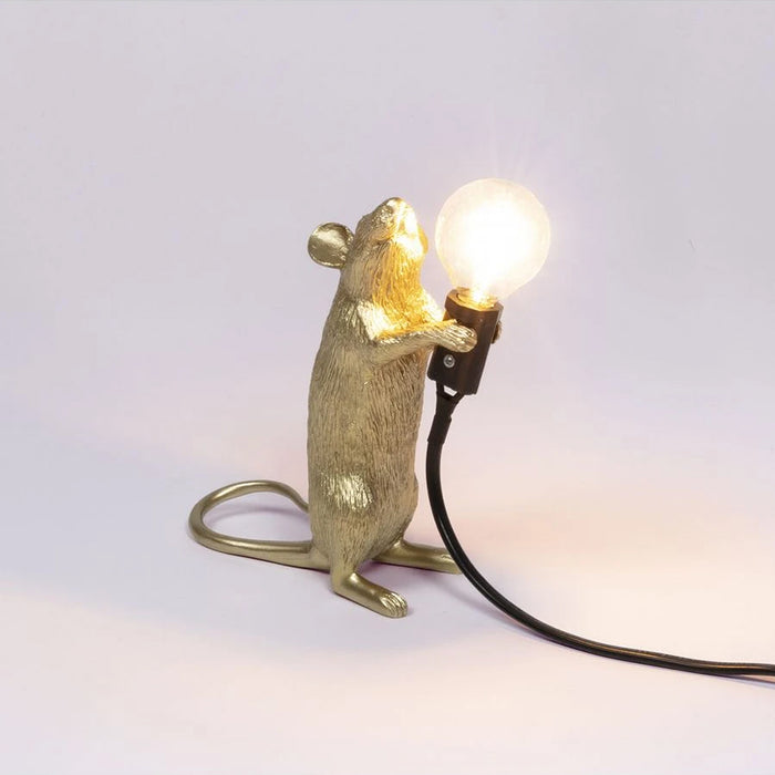 Seletti Mouse Lamp Standing - Gold Step