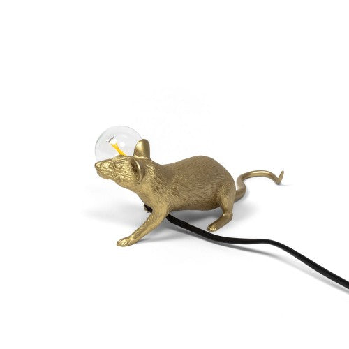 Seletti Mouse Lamp LyingDown - Gold Lop