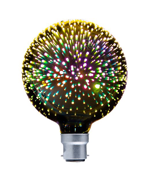 LED Firework Effect Decorative globes G125 B22/E27 4W Set of 2