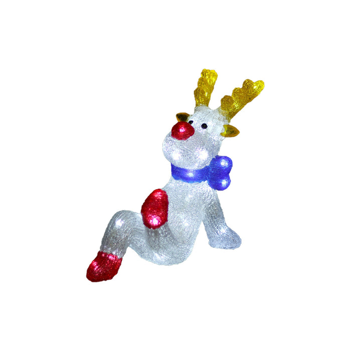 Acrylic Sitting Red Nose Reindeer