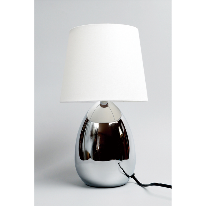 Libby Touch Table Lamp - Chrome with White Shade