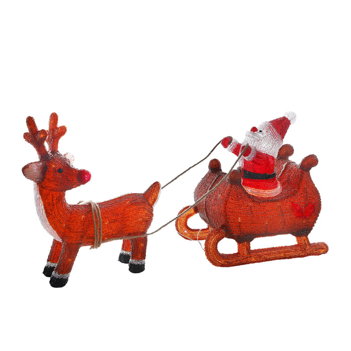 Acrylic Santa Sleigh with Reindeer