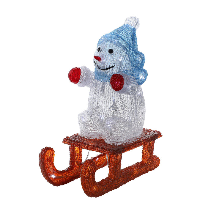 Acrylic Snowman On Sleigh