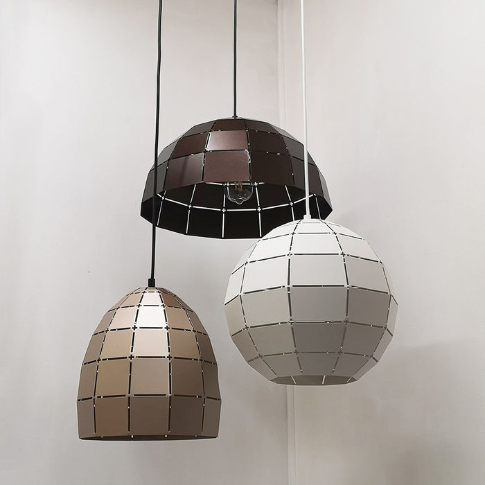 ARMIS Iron Tiled Pendant Light White/Gold/Coffee Tiled (Iron) Dome