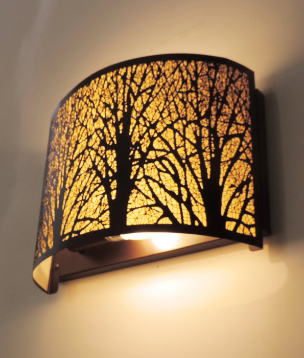 AUTUMN Aged Bronze with Amber Interior Wall Light