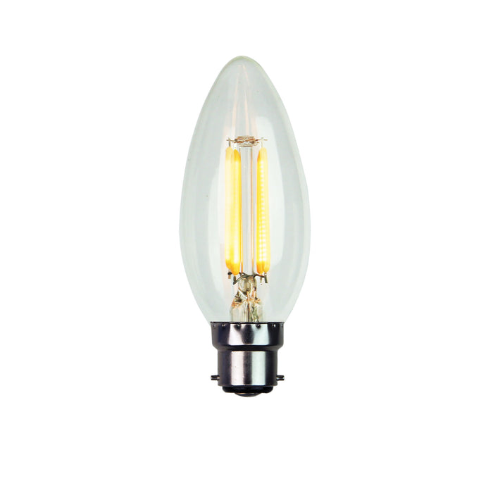 LED Filament Dimmable Globes C35 B22 4W Set of 4