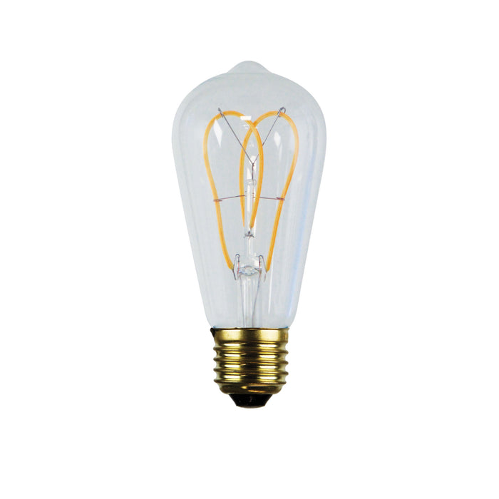 LED Filament Dimmable Globes Loop ST64 E27 5W Set of 2