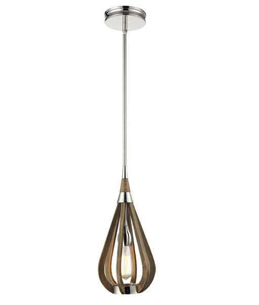 BONITO Taupe Wood Tear Drop Pendant Light