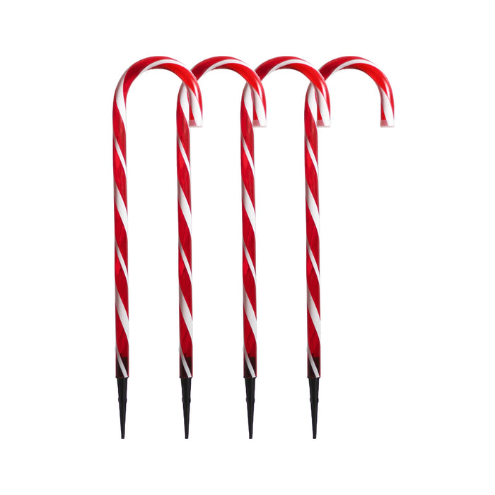 Solar Power Set of 4 Small Candy Cane - 2 Colour Options