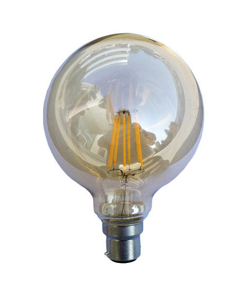 LED Filament Globes Amber B22 6W Set of 2