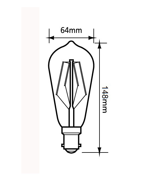 LED Filament Dimmable Globes Pear B22 8W Set of 2