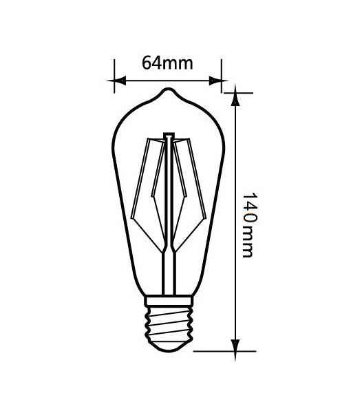 LED Filament Dimmable Globes Pear E27 8W Set of 2