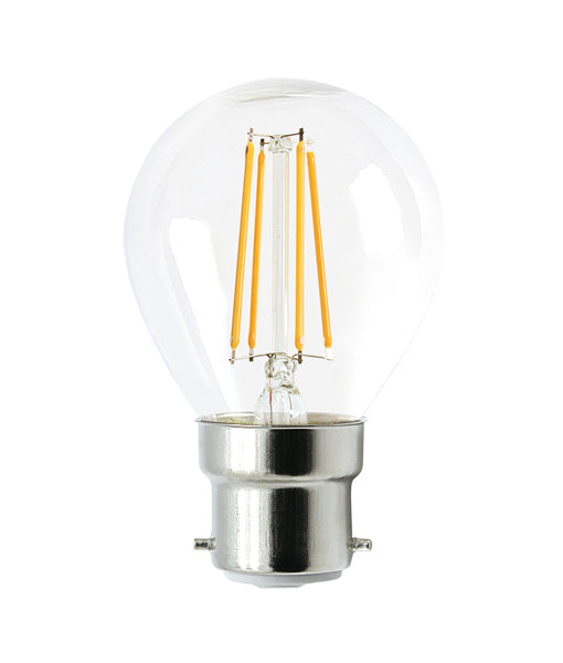 LED Filament Dimmable Globes Fancy Round B22 4W Set of 4