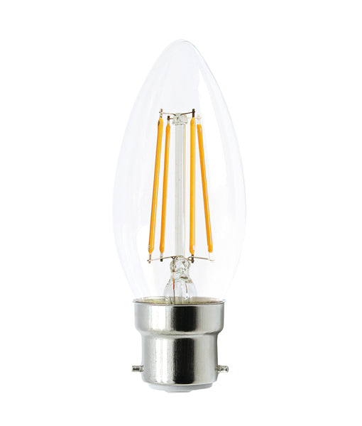 LED Filament Dimmable Globes Candle B22 4W Set of 4