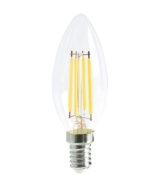 LED Filament Dimmable Globes Candle E14 4W Set of 4