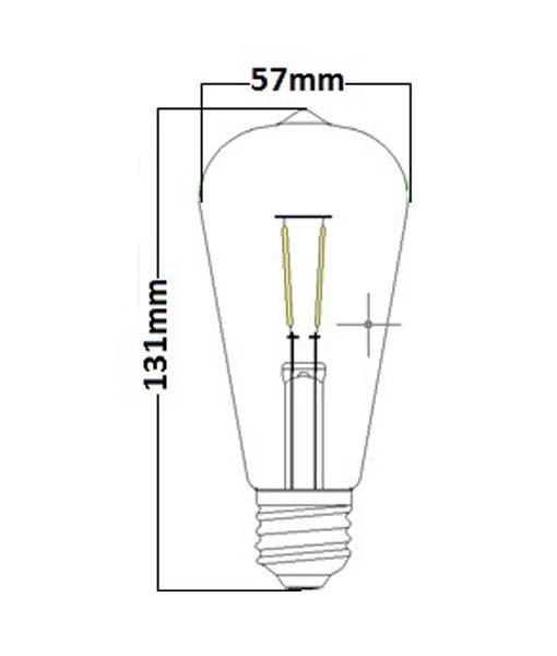 LED Filament Globes Amber ST57 B22/E27 4W Set of 2