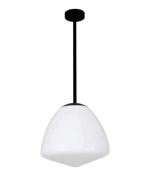 CIOTOLA Interior Tipped Dome Frosted Glass Pendant Light- Large/Black