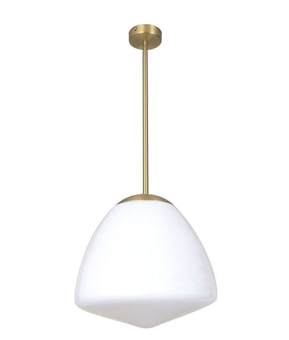 CIOTOLA Interior Tipped Dome Frosted Glass Pendant Light- Large/Antique Brass